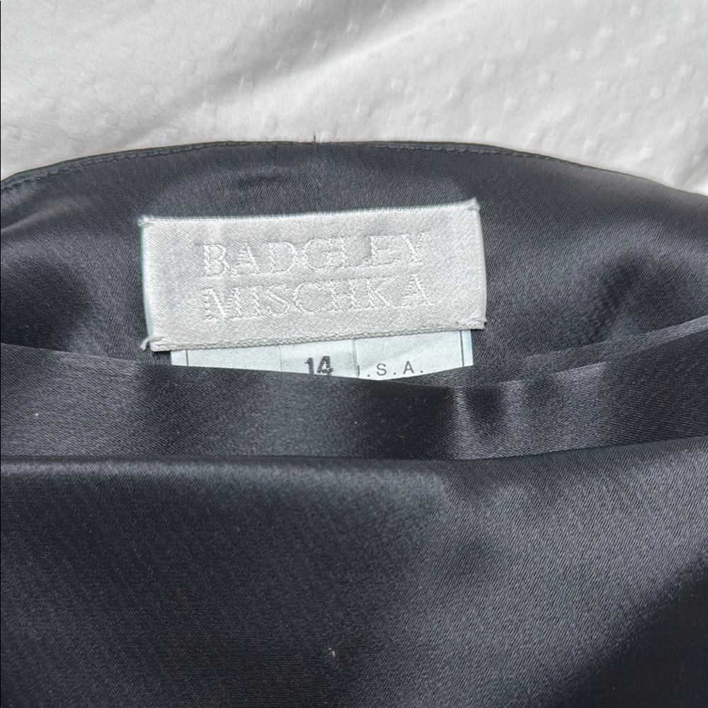 Badgley Mischka Midnight Satin Gown